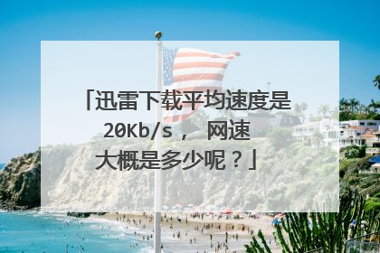 迅雷下载平均速度是20Kb/s, 网速大概是多少呢?