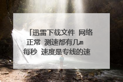 迅雷下载文件 网络正常 测速都有几m 每秒 速度是专线的速度 为什么下载文件有时候在百分之