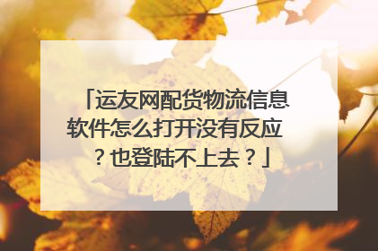 运友网配货物流信息软件怎么打开没有反应？也登陆不上去？