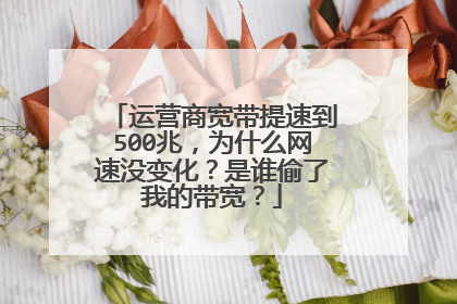 运营商宽带提速到500兆,为什么网速没变化?是谁偷了我的带宽?