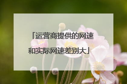 运营商提供的网速和实际网速差别大