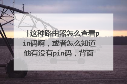这种路由器怎么查看pin码啊，或者怎么知道他有没有pin码，背面看不了的情况下，路由器没在身边的，急求！
