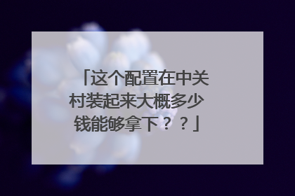 这个配置在中关村装起来大概多少钱能够拿下??