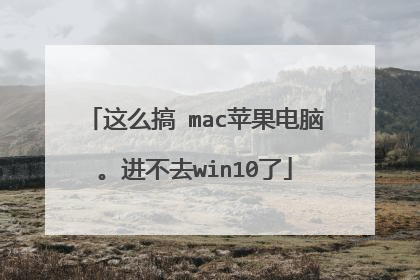 这么搞 mac苹果电脑。进不去win10了