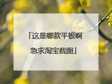 这是哪款平板啊 急求淘宝截图