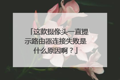这款摄像头一直提示路由器连接失败是什么原因啊?