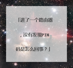进了一个路由器，没有发现PIN码是怎么回事？