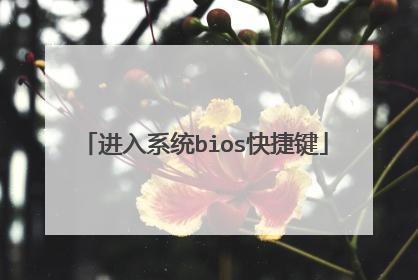 进入系统bios快捷键