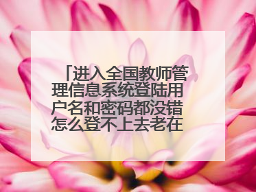 进入全国教师管理信息系统登陆用户名和密码都没错怎么登不上去老在提示用户名