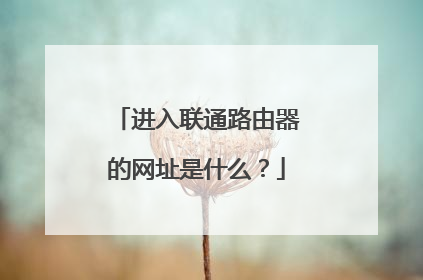 进入联通路由器的网址是什么？
