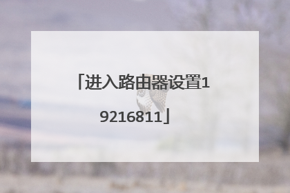进入路由器设置19216811