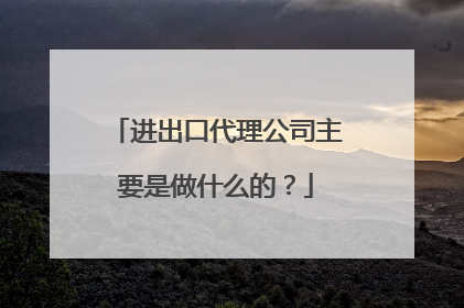 进出口代理公司主要是做什么的?
