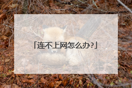 连不上网怎么办?