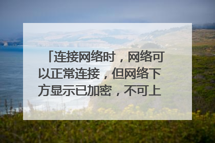 连接网络时，网络可以正常连接，但网络下方显示已加密，不可上网，这是什么原因？