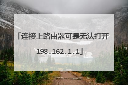 连接上路由器可是无法打开198.162.1.1