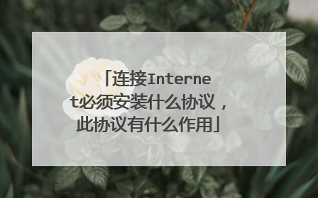 连接Internet必须安装什么协议，此协议有什么作用