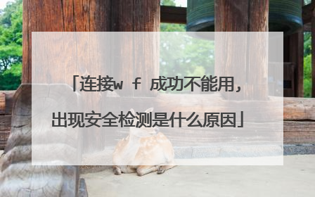 连接wⅰfⅰ成功不能用,出现安全检测是什么原因