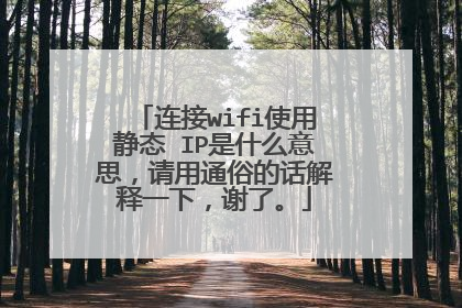 连接wifi使用静态 IP是什么意思，请用通俗的话解释一下，谢了。