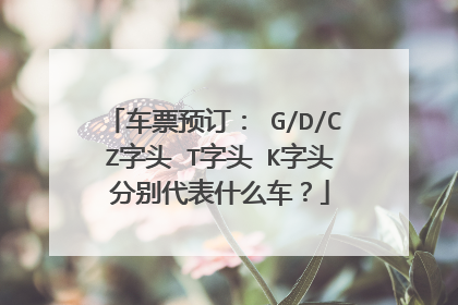 车票预订： G/D/C Z字头 T字头 K字头 分别代表什么车？