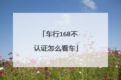 车行168不认证怎么看车
