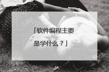 软件编程主要是学什么？