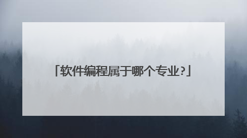 软件编程属于哪个专业?