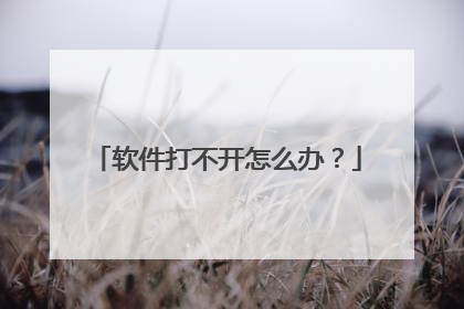 软件打不开怎么办?
