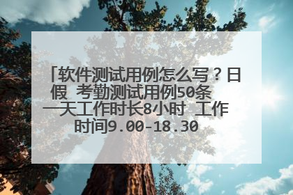 软件测试用例怎么写？日假 考勤测试用例50条 一天工作时长8小时 工作时间9.00-18.30 包含请假 出差 加班 迟到 早退 等情况