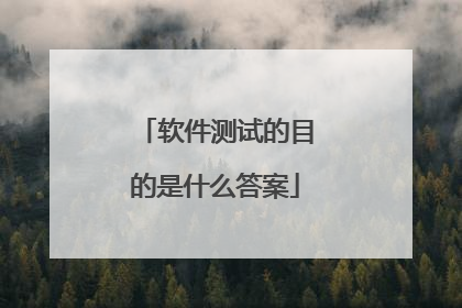 软件测试的目的是什么答案