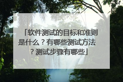 软件测试的目标和准则是什么?有哪些测试方法?测试步骤有哪些