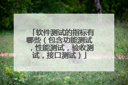 软件测试的指标有哪些（包含功能测试，性能测试，验收测试，接口测试）