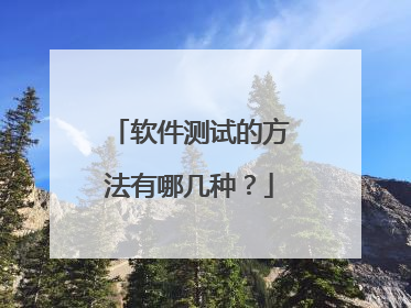 软件测试的方法有哪几种?