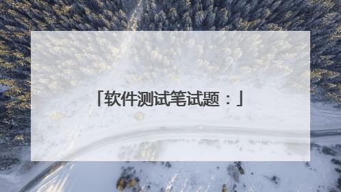 软件测试笔试题: