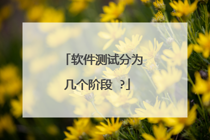 软件测试分为几个阶段 ?