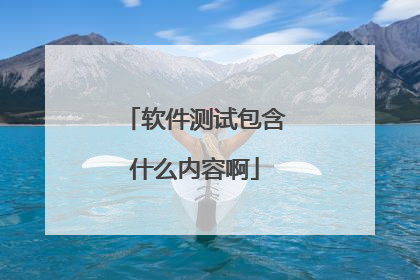 软件测试包含什么内容啊