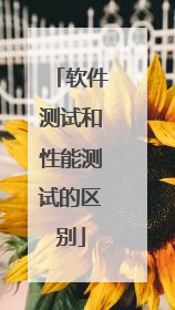 软件测试和性能测试的区别
