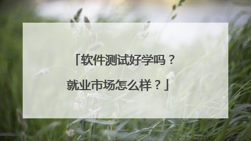 软件测试好学吗？就业市场怎么样？
