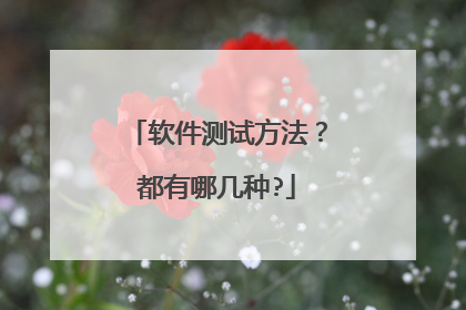软件测试方法?都有哪几种?
