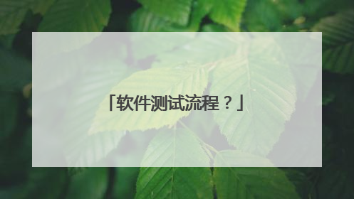 软件测试流程?