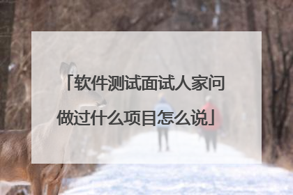 软件测试面试人家问做过什么项目怎么说
