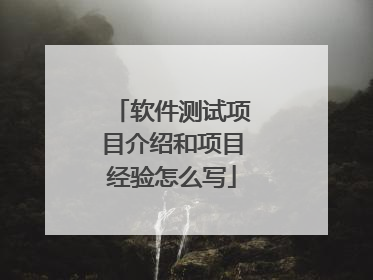 软件测试项目介绍和项目经验怎么写