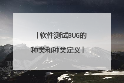 软件测试BUG的种类和种类定义