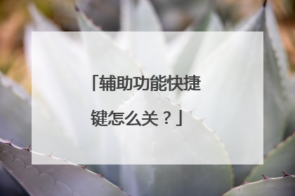 辅助功能快捷键怎么关?
