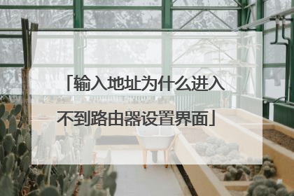 输入地址为什么进入不到路由器设置界面