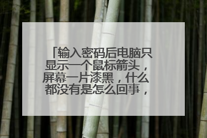 输入密码后电脑只显示一个鼠标箭头，屏幕一片漆黑，什么都没有是怎么回事，如何解决？