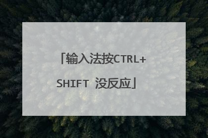 输入法按CTRL+SHIFT 没反应