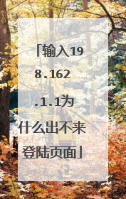 输入198.162.1.1为什么出不来登陆页面