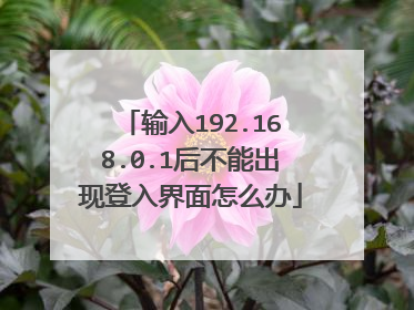 输入192.168.0.1后不能出现登入界面怎么办