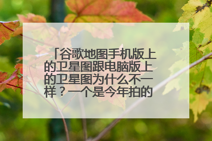 谷歌地图手机版上的卫星图跟电脑版上的卫星图为什么不一样?一个是今年拍的一个是去年拍的