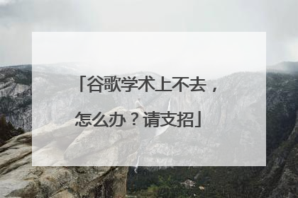 谷歌学术上不去，怎么办？请支招